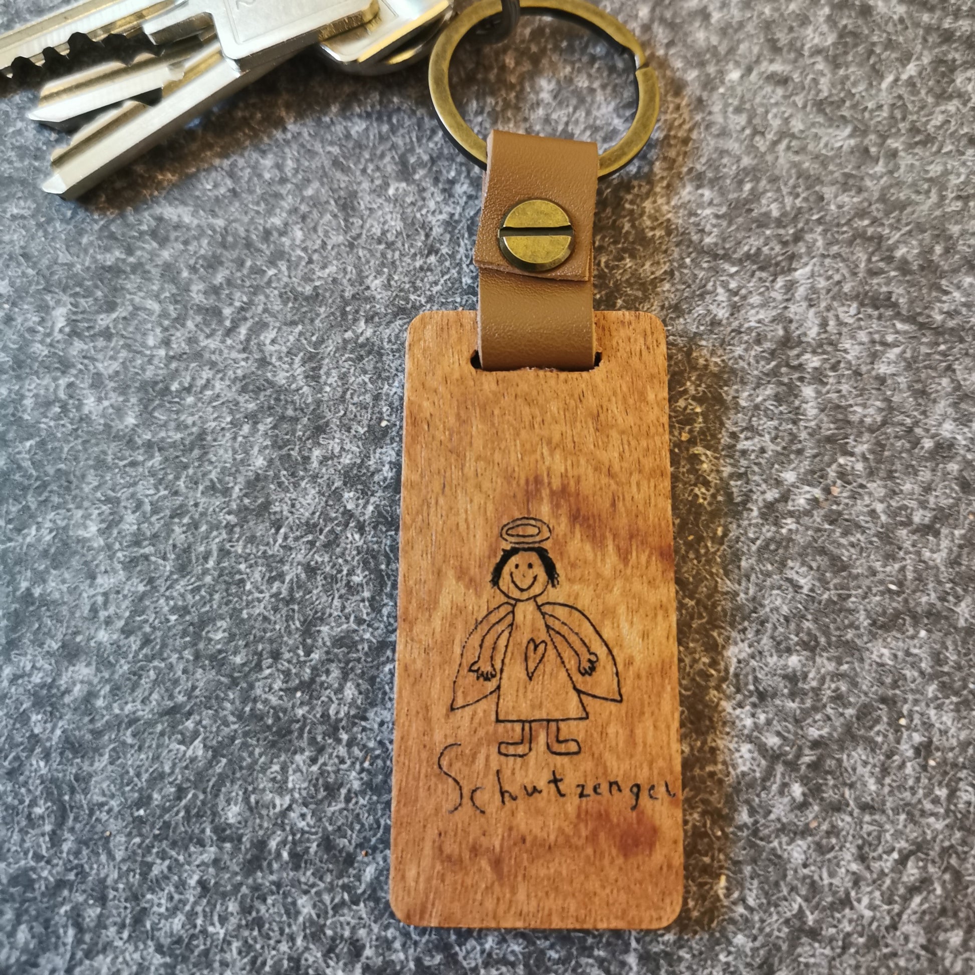 Personalisierter Schlüsselanhänger mit deiner Zeichnung – Liwowo